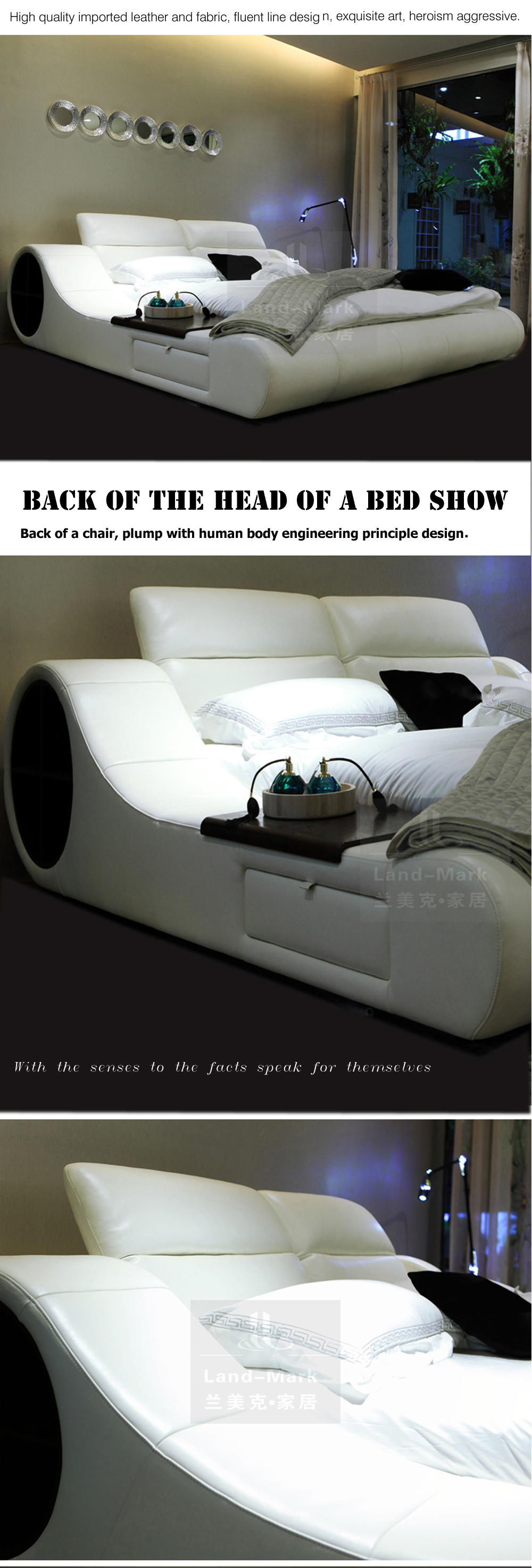 Woonkamer moderne lederen sofa/hot koop nieuwe ontwerp slaapkamer ...