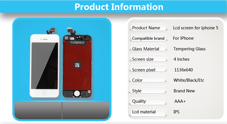 Iphone用5画面、 iphone5液晶画面のための低価格で、 中国の携帯電話iphone用スペアパーツiphone5s/5gs仕入れ・メーカー・工場