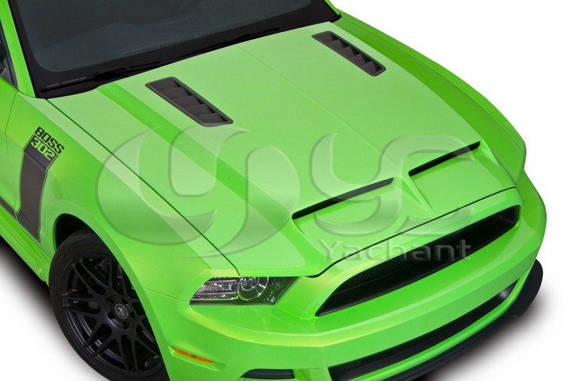 2010-2014 Ford Mustang Shelby GT500 GT V6 Tru Carbon A53KR Style Ram Air Hood Bonnet FRP (16).jpg