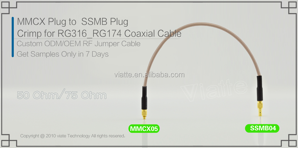 Mmcxプラグ/へssmbオスプラグ/rg316_rg174オス圧着同軸ケーブルのコネクタのための仕入れ・メーカー・工場