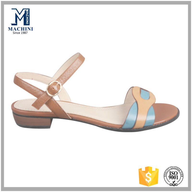 Fancy low heels fashion shoes sandals 2015 leather sandals wholesale
