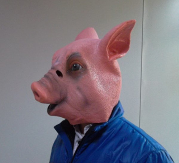 Factory Direct Sale Adult Size Deluxe Realistic Pig Sex Mask Saw Pig 