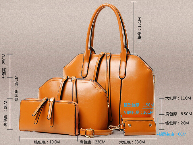 フル印刷4個puハンドバッグのセット中国卸売ハンドバッグのセット仕入れ・メーカー・工場