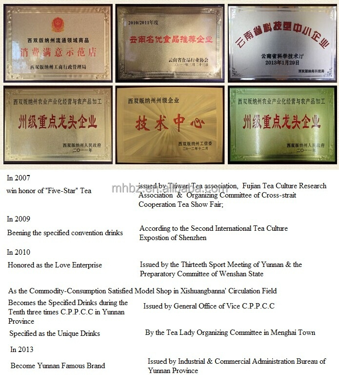 2013 green pu'er tea in bulk sale