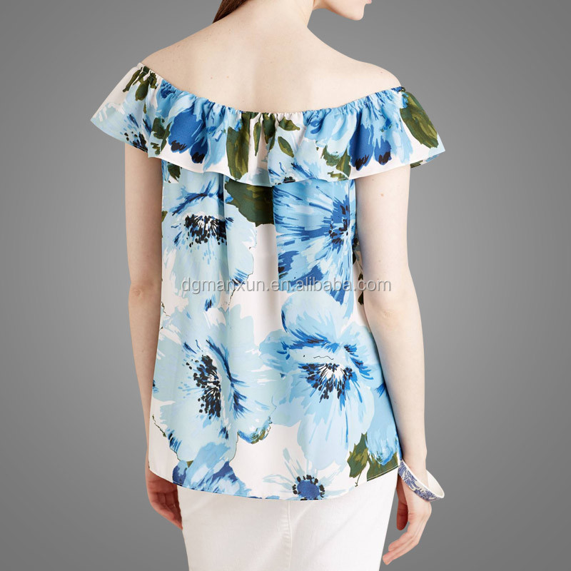 High Quality Off Shoulder Top Floral Printing Tube Top New Fashion Office Skirts and Blouses for Women (2).jpg