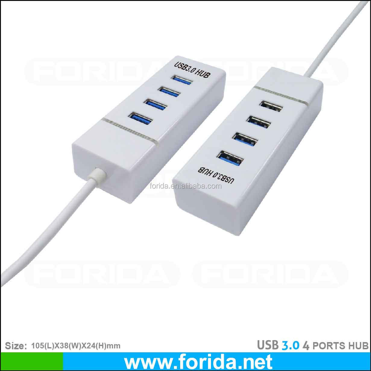 Ledは4- ポートsuperspeedusbポータブルミニ3.0ハブ-- 白で問屋・仕入れ・卸・卸売り