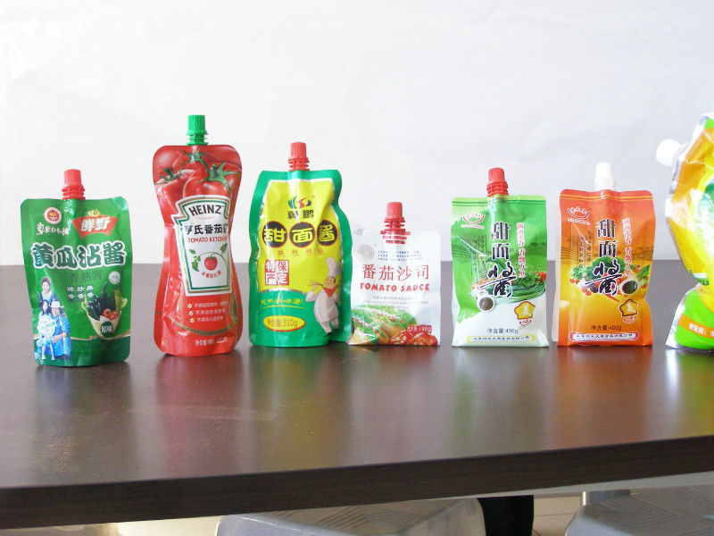 coconut water and pear juice in Stand up pouch with corner spout filling packing machine