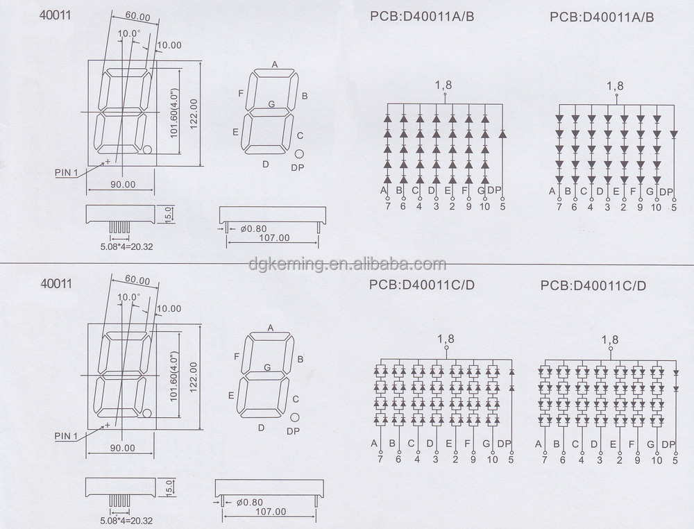 4 inch 7 segment led display outdoor bright