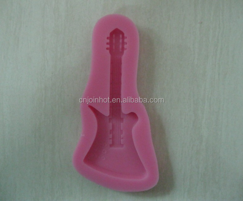 New Arrival Guitar shaped 3D silicone cake fondant mold, cake decoration tools, soap, candle moulds