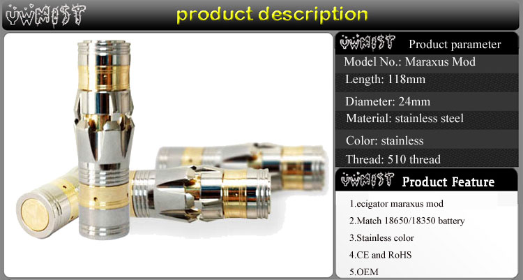 ecigator ecig mechanical mod maraxus mod e cigarette bbtank t1 vaporizer pen