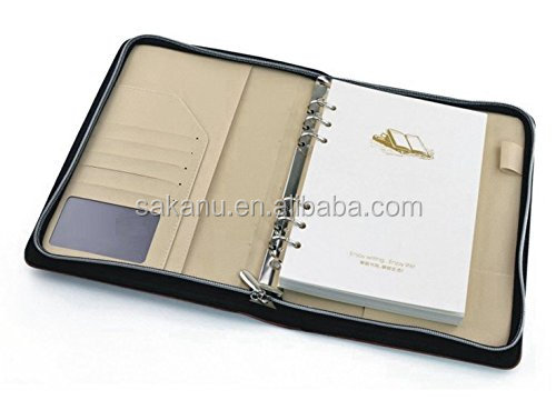 Source Assorted Color A5 PU Leather Agenda Organizer Zipper Binder Business  Zippered Portfolio on m.