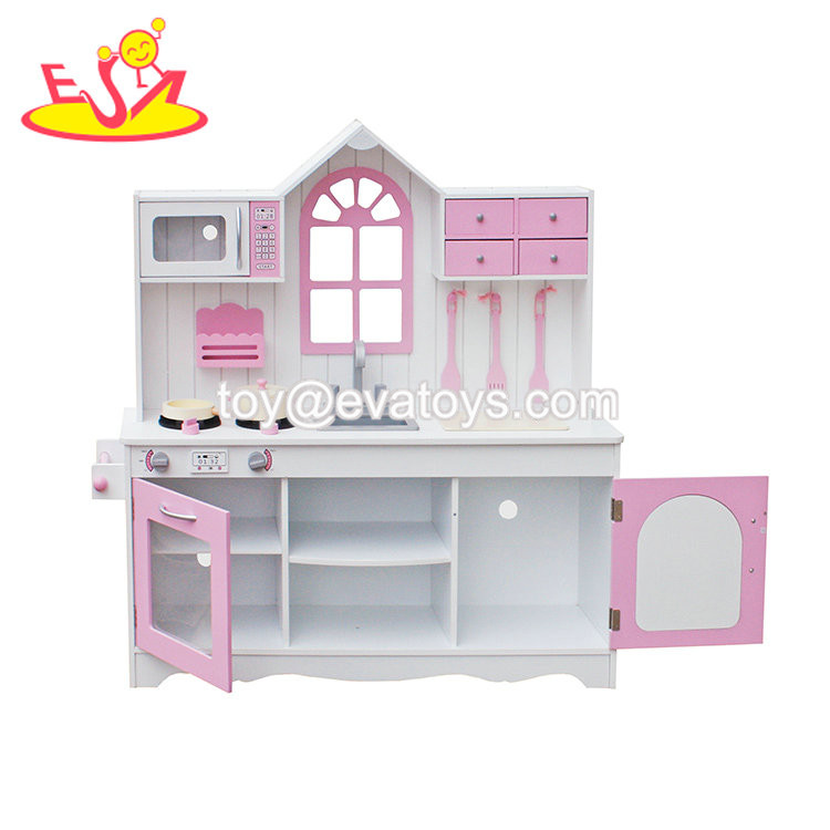 cocina madera rosa juguete