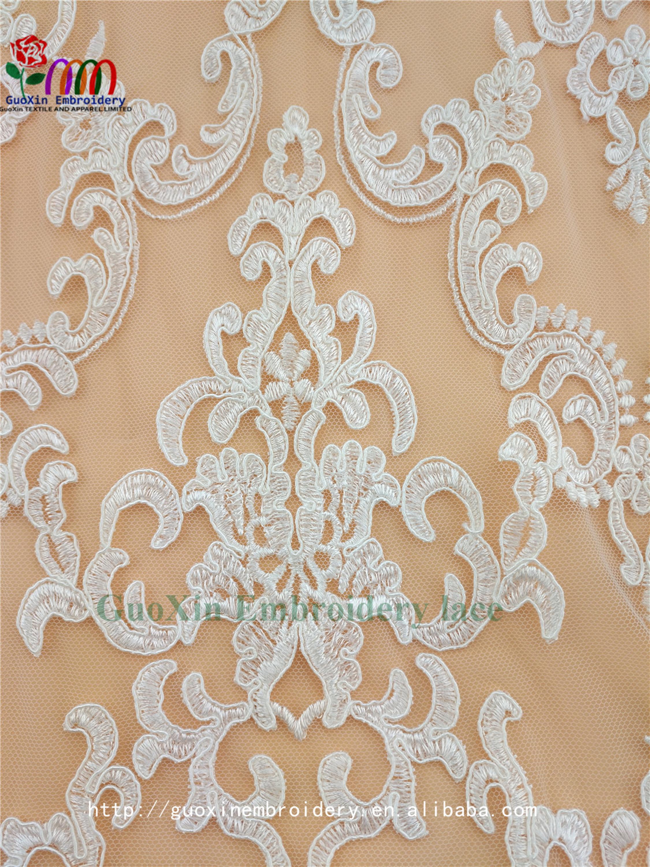 embroidery tulle manufacture wholesale wedding veil ivory lace fabric with cording (5).jpg