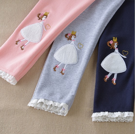 子供レギンス秋大きな女の子レースパンツプリンセス刺繍ズボンレジャーコットンブティックスタイル子供服Q0228仕入れ・メーカー・工場