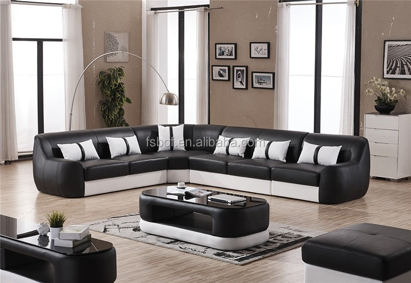 Different Style Luxurious Genuine Leather L Shaped Sofa Designs
