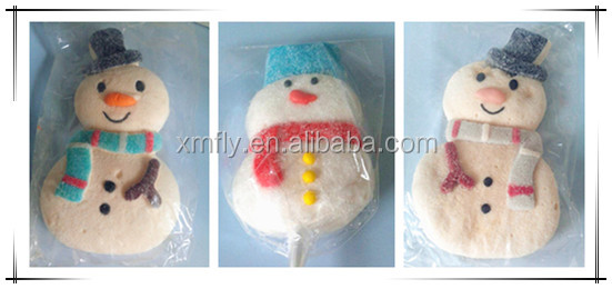 Christmas Design assorted fruit flavour marshmallow lollipop