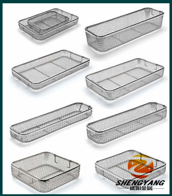 Wholesale Laboratory Lockable Storage Baskets Stainless Steel Mesh Sterile Baskets Medical
