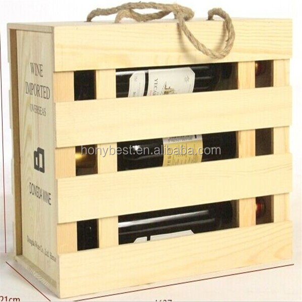 Unfinished Cheap Wooden Wine Bottle Crates with Sliding Lid HY1061-2.jpg