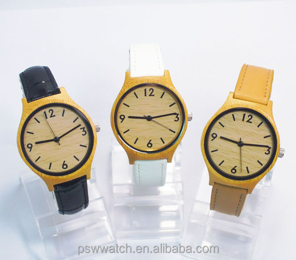 2015 new product wooden watches leather wood watch bamboo wooden watch