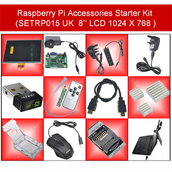 ラズベリー8インチlcdπアクセサリキット1280×768ＨＤＭＩ基板、 キーボード、 マウス、 wifi、 usbハブ問屋・仕入れ・卸・卸売り