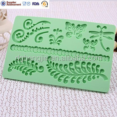 Fondant & Gum Paste Fabric Designs Silicone Mold Cake Decorating Leaf And Wave