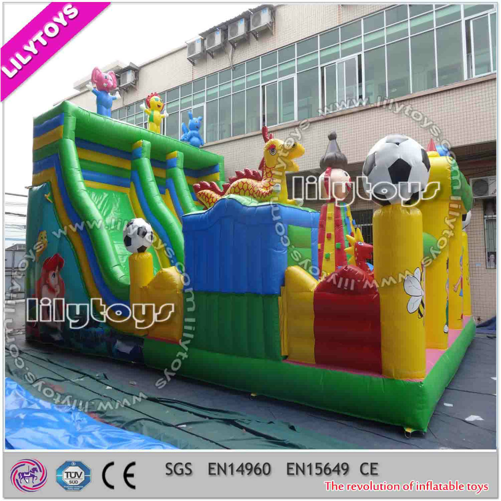 中国の遊園地のおもちゃ、 子供インフレータブル遊び場gamsのコンボバウンサーとのスライドは、仕入れ・メーカー・工場
