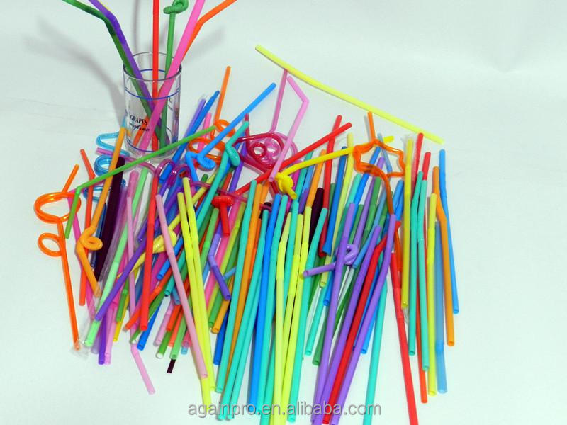 熱い販売の使い捨てpp藁青い面白いわら卸売プラスチックストロー問屋・仕入れ・卸・卸売り