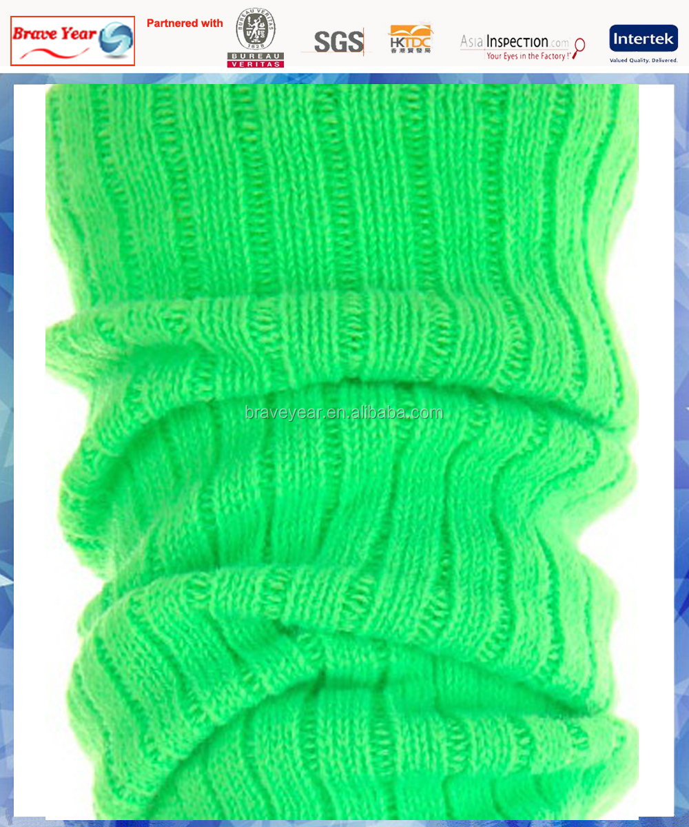 かぎ針編みの足ウォーマーリブ緑/フリースのレッグウォーマー/カスタムレッグウォーマー仕入れ・メーカー・工場