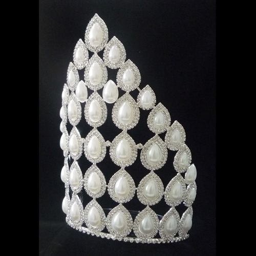 高品質な真珠のティアラパールウェディングティアラ卸売ページェントの王冠女の子のためのプリンセスクラウン仕入れ・メーカー・工場