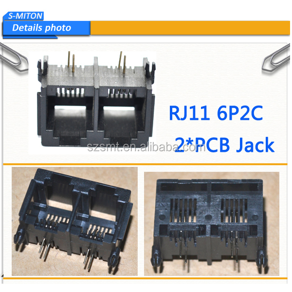 サイドエントリー2ポート6p2crj11電話pcbジャックpcbジャック仕入れ・メーカー・工場