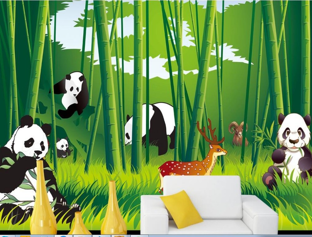 Tier 3d tapete kinderzimmer dekor wandbild 3d cartoon ...