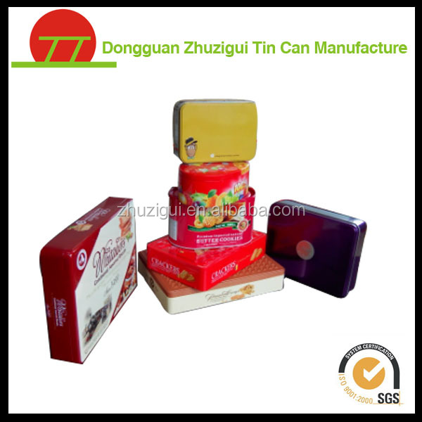 Round tin metal box for packing