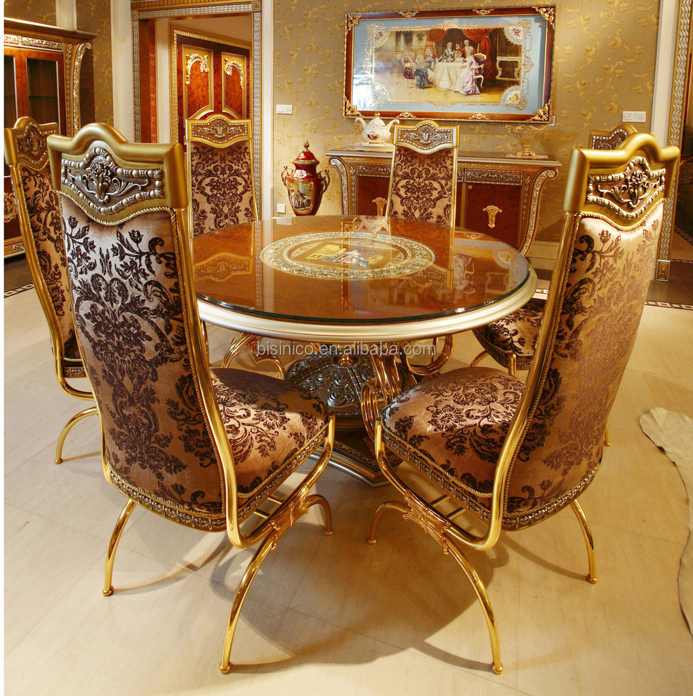 Luxury French Baroque Style Gold Leaf Sideboard With Mirror/ European