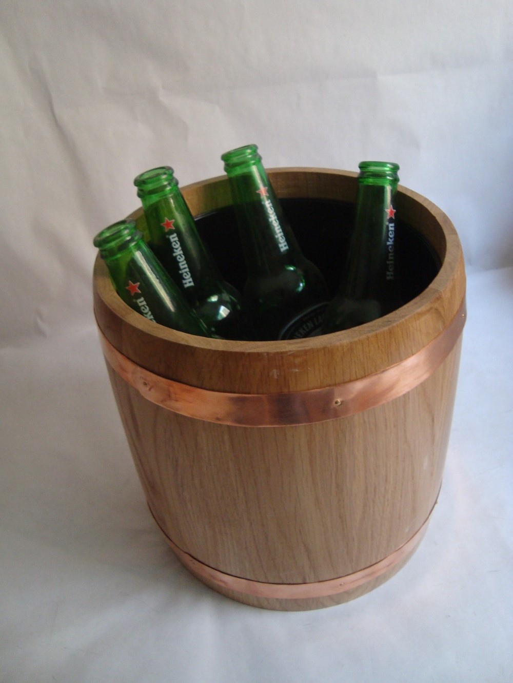 Custom Barrel Shape Wooden Ice Bucket With Plastic Lining Buy Wooden