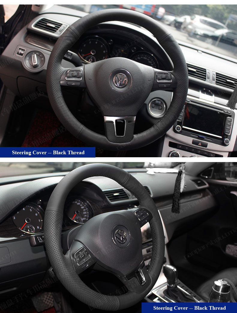 for Volkswagen VW Gol Tiguan Passat B7 CC Touran Magotan Sagitar Leather Steering Wheel Covers