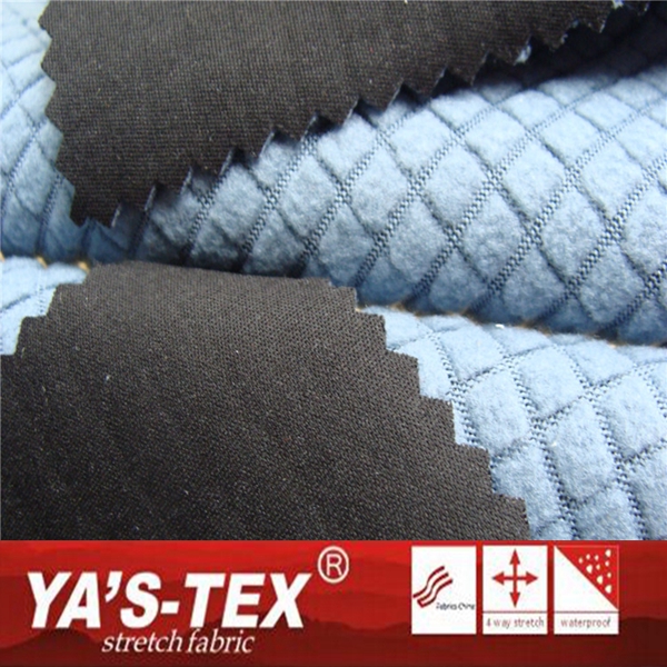 Ya's-tex 4ウェイストレッチ保税ファブリック/エンボス加工ポリエステルフリース生地仕入れ・メーカー・工場