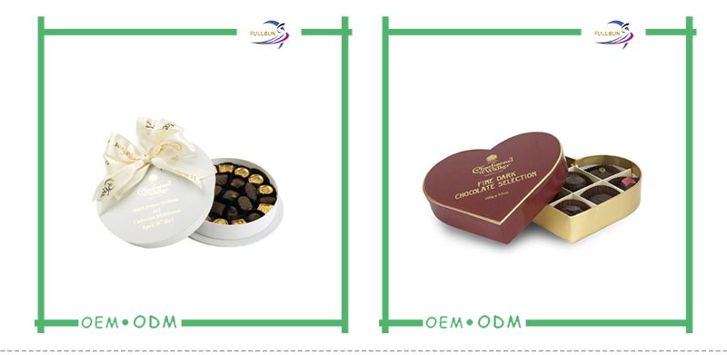 fancy design heart shape paperboard chocolate bar gift box