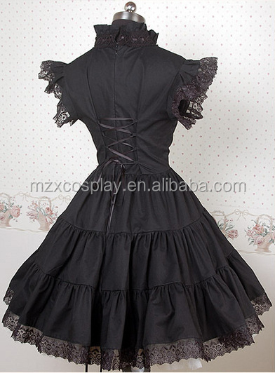熱い販売の綿黒のレースのパンクロリータドレスハロウィンパーティの衣装クリスマス美しさのためのロングドレス問屋・仕入れ・卸・卸売り
