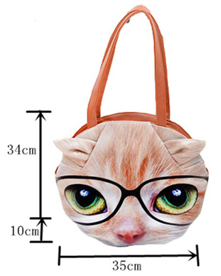 pu付きショルダーバッグ3d猫のイメージは、 ショッピングトートバッグ問屋・仕入れ・卸・卸売り