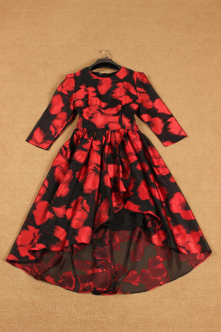 新しい到着の2015トップファッション品質のボールガウン袖3/4赤蟻のデザイナーのドレス女性のための仕入れ・メーカー・工場