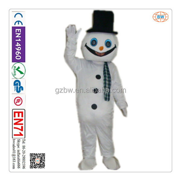 2014年熱い販売のクリスマス雪だるまの毛皮のマスコット衣装大人のための問屋・仕入れ・卸・卸売り