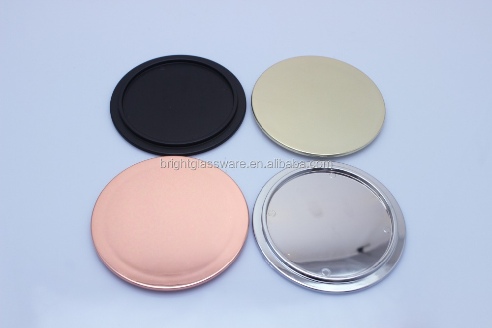 China Supplier Custom Round Rose Gold Plating Plastic Glass Candle Jar