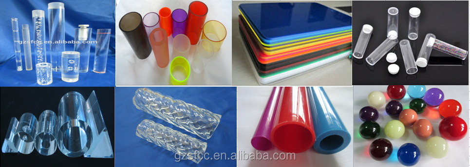 Clear PMMA acrylic rod colored bar