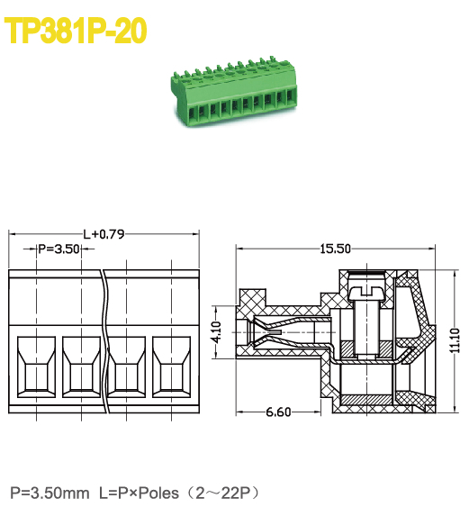 プラグイン可能なターミナルブロック3.5pa66メス型端子台仕入れ・メーカー・工場