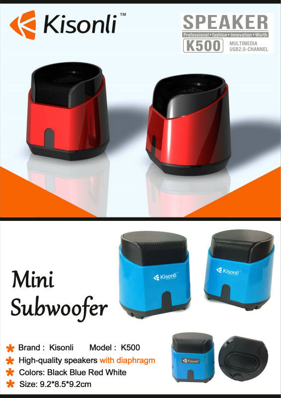 New Design Kisonli K500 Mini Computer Multimedia Woofer Laptop Speaker