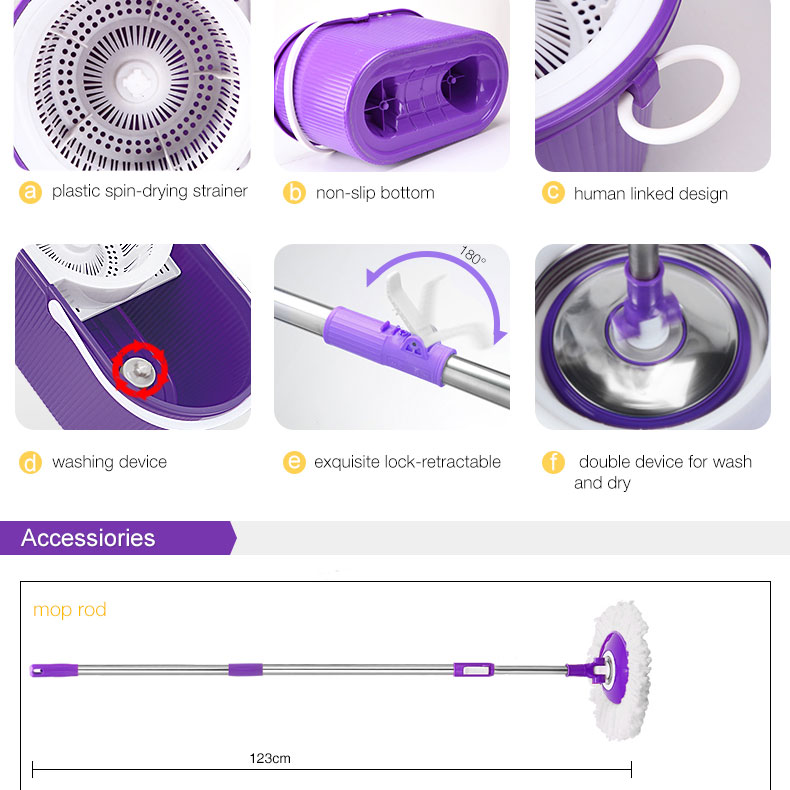 最高の品質紫色のマイクロファイバー魔法のモップ360簡単に回転魔法のモップリフィル付きラウンドjw-a07ダストモップ問屋・仕入れ・卸・卸売り