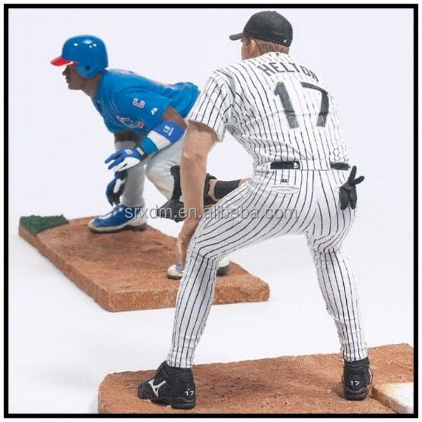 miniature baseball player figurines