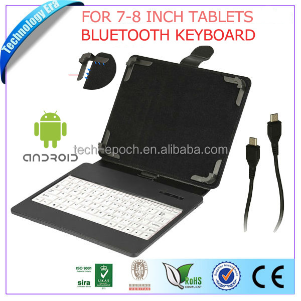 工場価格8インチpu付きbluetoothキーボードhtcのためのレザーケース、 のipad、 サムスン、 androilタブレット問屋・仕入れ・卸・卸売り