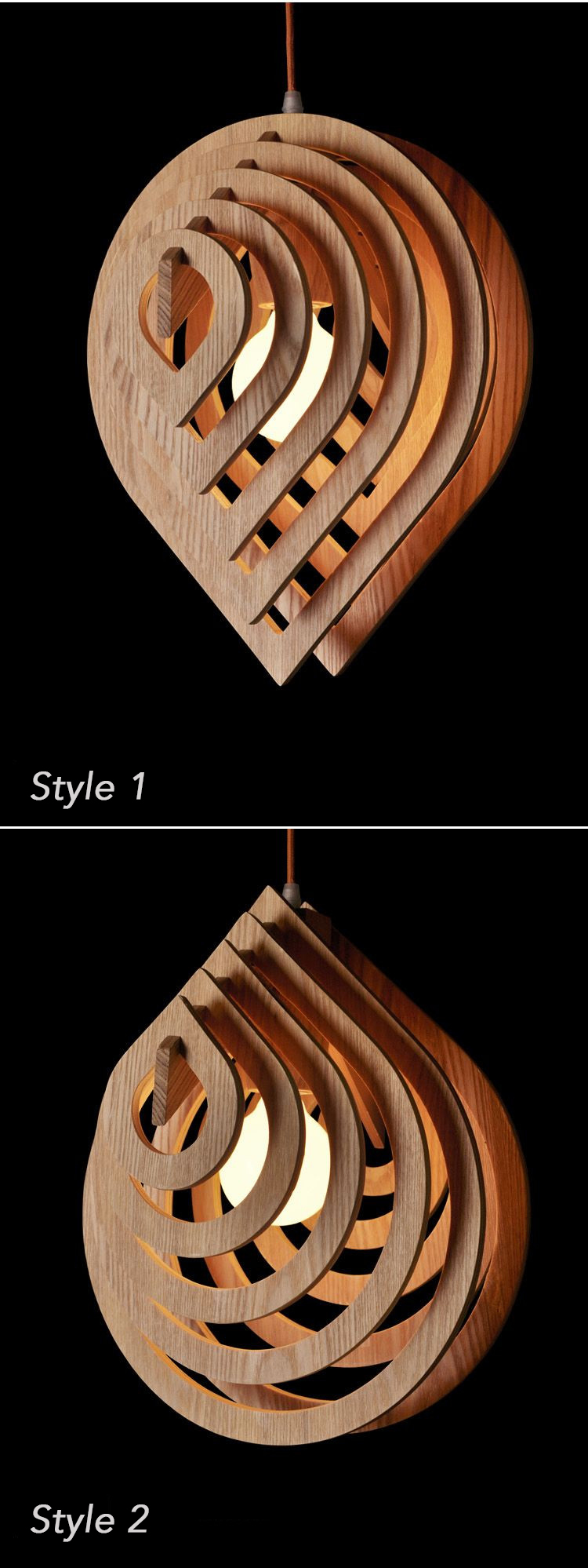 Nordic creatieve korte houten hanger lampen water druppelvorm ...