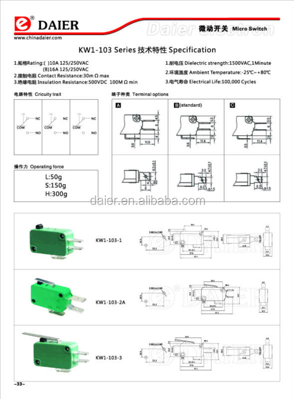 防水acスライドdaier10a250vマイクロスイッチ仕入れ・メーカー・工場